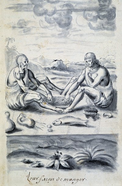 Hindusi odżywiający się - w „”Dialogu lub wywiadzie Francuza z dzikusem”” autorstwa Unknown artist