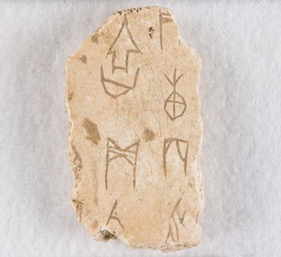 Wpisany fragment kości („kość wyroczni”) autorstwa Unknown artist