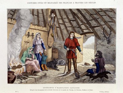 Wnętrze zabudowy galijskiej – we „Francji i Francuzach przez wieki”” autorstwa Unknown artist