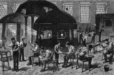 Wnętrze naczynia szklanego (gobeleterie), rycina XIX wiek. autorstwa Unknown artist