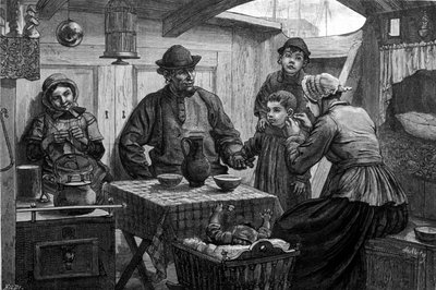 Wnętrze łodzi rzecznej na Lys. ilustracja z XIX wieku autorstwa Unknown artist