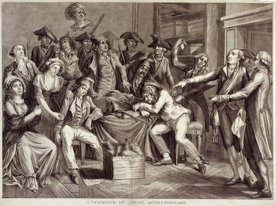 Wnętrze Komitetu Rewolucyjnego. Rycina z XVIII wieku. Paryż, Muzeum Carnavalet autorstwa Unknown artist