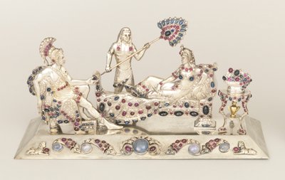 Wysadzana klejnotami rzeźba Antoniusza, Kleopatry i Attendant autorstwa Unknown artist