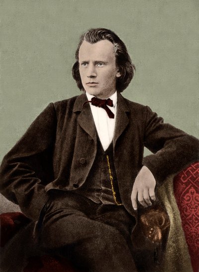 Johannes Brahms (1833-1897) niemiecki kompozytor - autorstwa Unknown artist