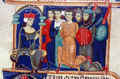 Wyrok przestępcy. Rękopis z XIV wieku. Biblioteca Braidense, Mediolan. autorstwa Unknown artist