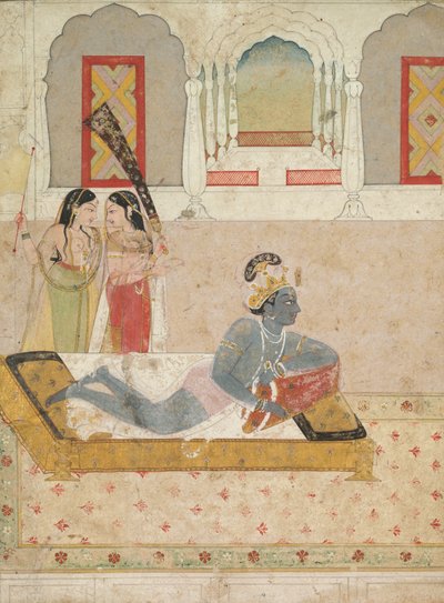 Kryszna czeka na Radha autorstwa Unknown artist