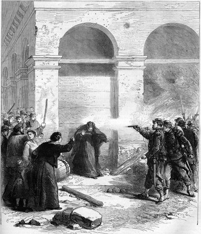 Komuna Paryska w 1871 roku. Petroleum niespodzianka rue de Rivoli. autorstwa Unknown artist