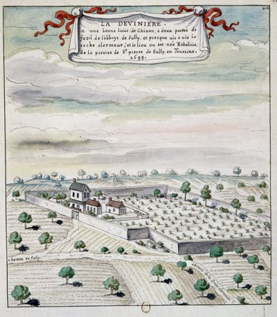 La Devinière (1699), miejsce urodzenia Rabelais autorstwa Unknown artist