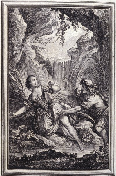 Rzeka Scamander - w „”Opowieściach i opowiadaniach wierszem”” Jean La Fontaine. 1762. autorstwa Unknown artist