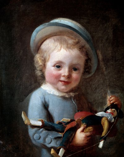 Le petit garcon au puppantin Anonimowy obraz XVIII-wieczny Paryż, Musee Cognacq Jay autorstwa Unknown artist