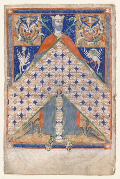 Kartka z Decretum Gracjana: Tabela pokrewieństwa autorstwa Unknown artist