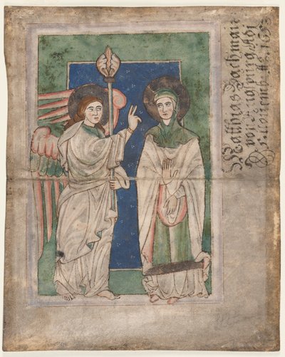 Liść z psałterza (?): Zwiastowanie (recto) autorstwa Unknown artist