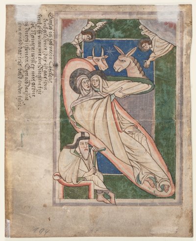 Liść z psałterza: Narodzenia (verso) autorstwa Unknown artist