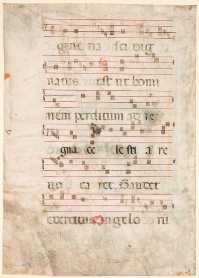 Kartka z antyfonarza: Muzyka (verso) autorstwa Unknown artist