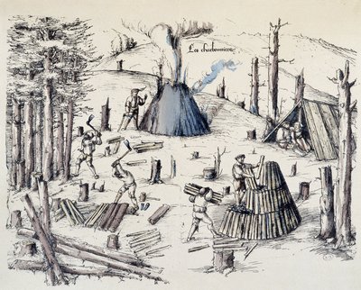 Górnicy - w „kopalniach La cross aux”” autorstwa Unknown artist