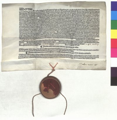 List odpustowy Alberta Brandenburskiego (1490-1545), arcybiskupa Moguncji, z upoważnienia papieża Leona X (Jana de Medici autorstwa Unknown artist