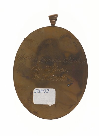 Porucznik Charles Augustus Elderton (1789-1841), 9 Indian Piechoty Madrasu, 25 lutego 1811 (miniatura na kości słoniowej) autorstwa Unknown artist