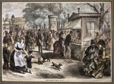 Życie w Berlinie, druga połowa XIX wieku (rycina) autorstwa Unknown artist