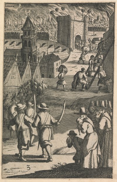 Londyn, ogień autorstwa Unknown artist