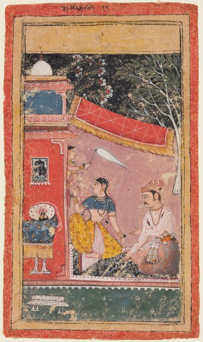 Kochankowie na tym tarasie: Ramakali Ragini z Hindy, z tego Bandi Ragamala autorstwa Unknown artist