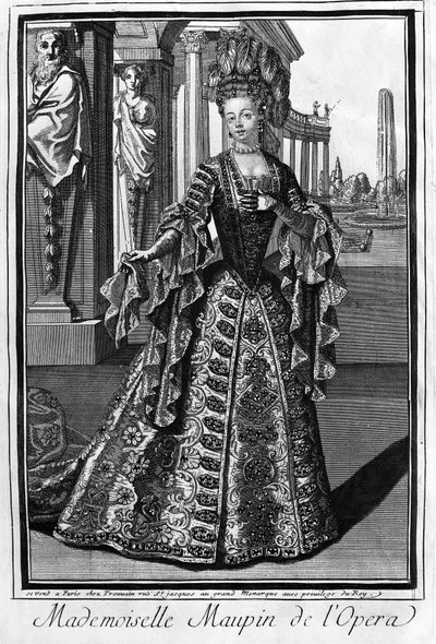 Mademoiselle Maupin (1670-1707), francuska piosenkarka. autorstwa Unknown artist