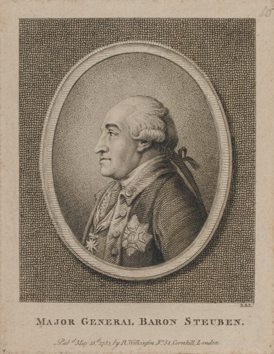 Generał dywizji Baron Steuben (akwaforta) autorstwa Unknown artist