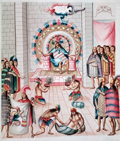 Składanie ofiar królowi (Akwarela, ok. 1770-1780) autorstwa Unknown artist