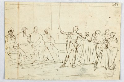 Mężczyzna wygłaszający mowę autorstwa Unknown artist