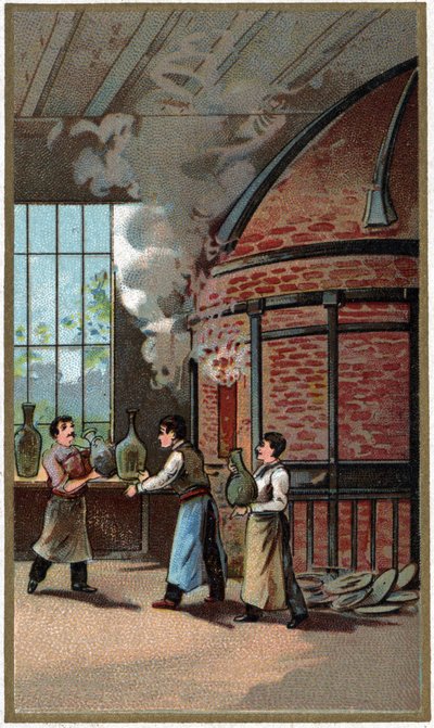 Produkcja porcelany: gotowanie. Chromolitografia z końca XIX wieku autorstwa Unknown artist