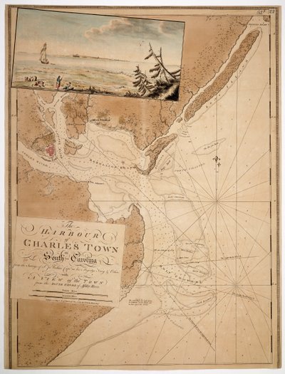 Mapa Charles Town w Południowej Karolinie autorstwa Unknown artist
