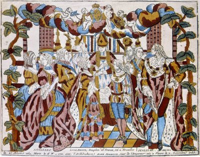 Ślub Ludwika XVI z Marią Antoniną, ok. 1774 w Orleanie. autorstwa Unknown artist