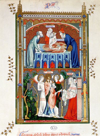Męczeństwo św. Denisa, chromolitografia wg dokumentów z XV wieku. autorstwa Unknown artist