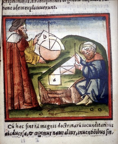 Matematycy. Rękopis z XV wieku. autorstwa Unknown artist