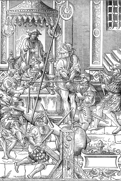 Średniowieczna scena tortur: estrapada autorstwa Unknown artist