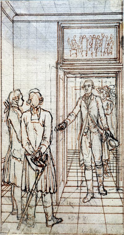 Spotkanie Goethego i Junga Stillinga w Strasburgu. Rysunek z XIX wieku. autorstwa Unknown artist