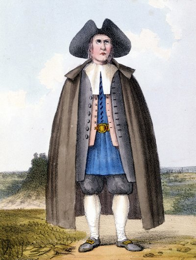 Członek sekty reformowanych kwakrów w Anglii pod koniec XVIII wieku. autorstwa Unknown artist