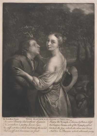 Miss Rafter (1711-1785) w postaci Phillidy autorstwa Unknown artist