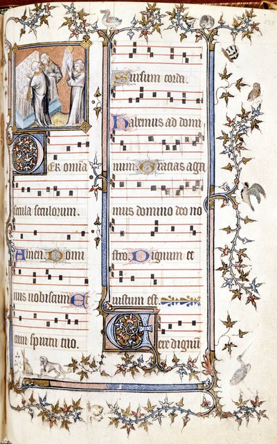 Mszał św. Denisa, ok. 1350. Miniatura przedstawiająca Clotaire (Clothaire) i Dagobert. autorstwa Unknown artist