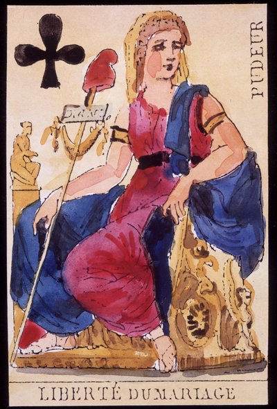 Skromność: „”Wolność małżeństwa”” – Rewolucyjna karta do gry autorstwa Unknown artist