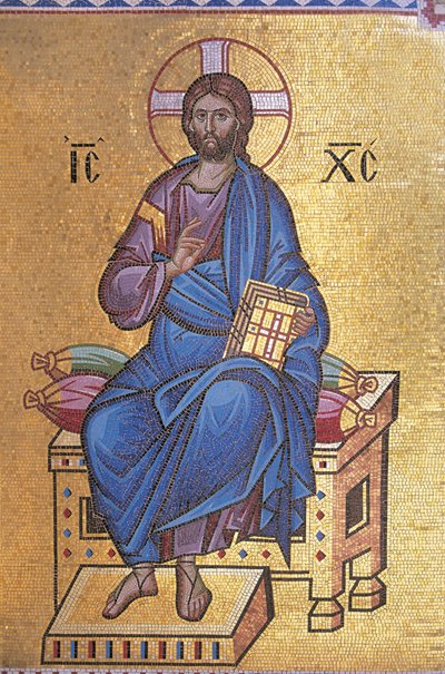Mozaika przedstawiająca Chrystusa na tronie autorstwa Unknown artist