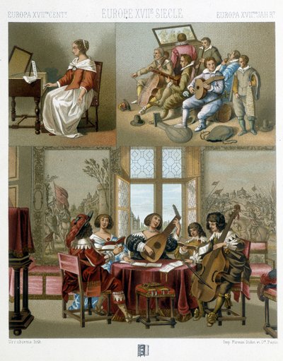 Muzyka w Europie w XVII wieku - w „Le costume historique” Racinet autorstwa Unknown artist