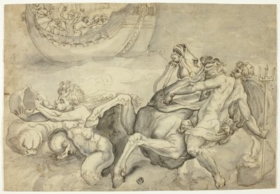 Neptun uspokajający burzę wywołaną przez Eola przeciwko Eneaszowi ("Quos Ego") autorstwa Unknown artist