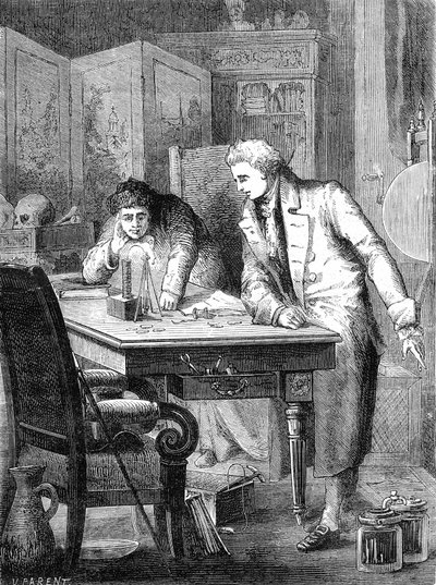 Nicholson i Carlisle rozkładają wodę za pomocą baterii Volty, Londyn, 2 maja 1800 r. autorstwa Unknown artist