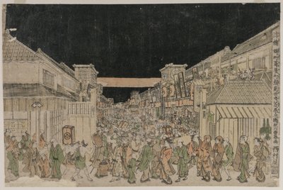 Scena nocna, ulica teatrów autorstwa Unknown artist