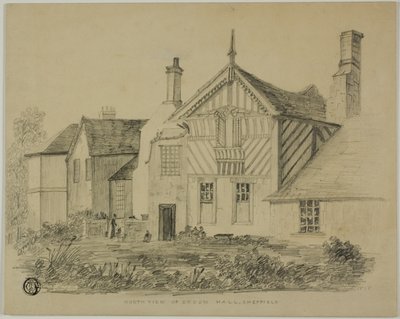 North View of Broom Hall, Sheffield autorstwa Unknown artist