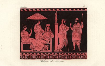 Odyseusz przyjmowany przez Alcynousa, władcę Feaków na wyspie Scheria autorstwa Unknown artist