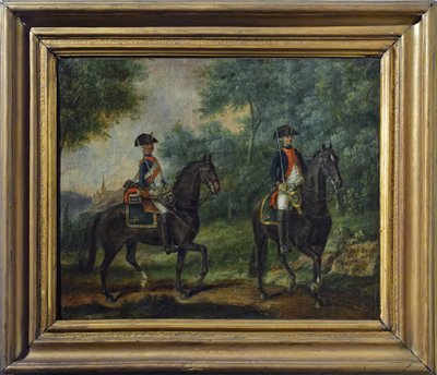 Oficer i żołnierz pułku Mestre de Camps w 1790, koniec XVIII w. (olej na płótnie) autorstwa Unknown artist