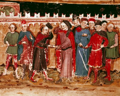 Urzędnicy miniaturowej gabelle z rękopisu (Pani H V-5) „Codex de Privileges”” autorstwa Unknown artist