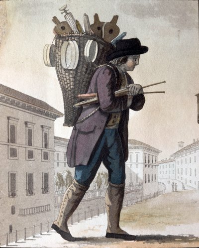 Stary handel: kominiarz (litografia) autorstwa Unknown artist