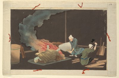 Jedna z szesnastu scen śmierci i pochówku mężczyzny autorstwa Unknown artist